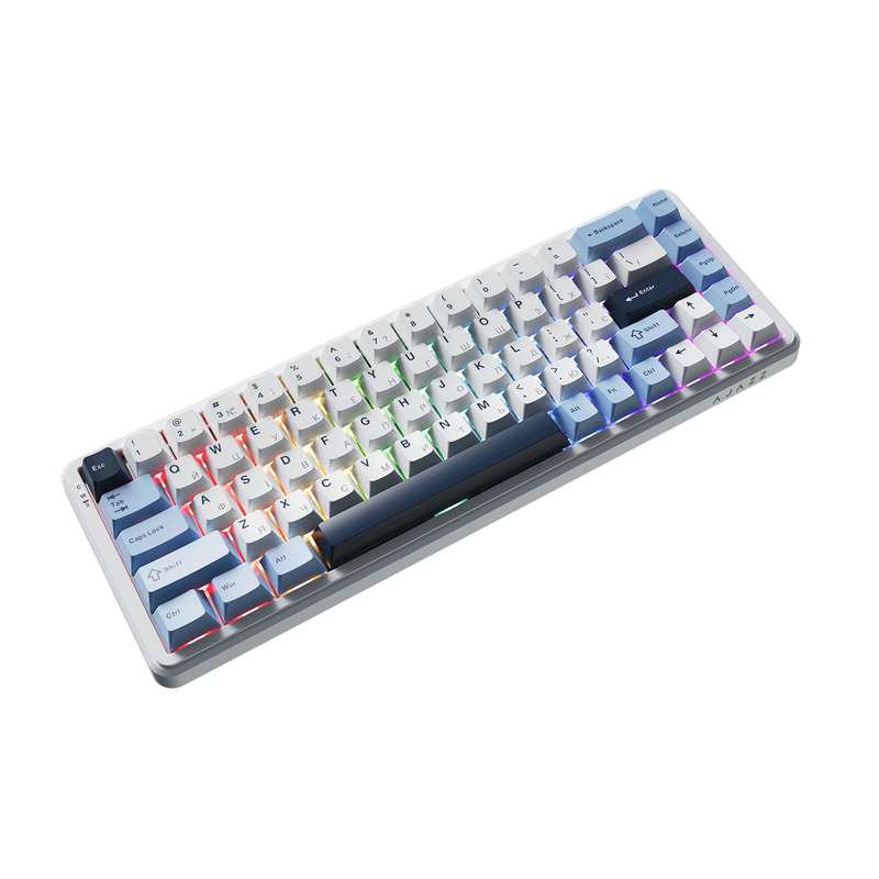 Клавіатура механічна бездротова Ajazz AK680 MAX (8+8K) Magnetic Switch RGB Wireless/BT/USB White
