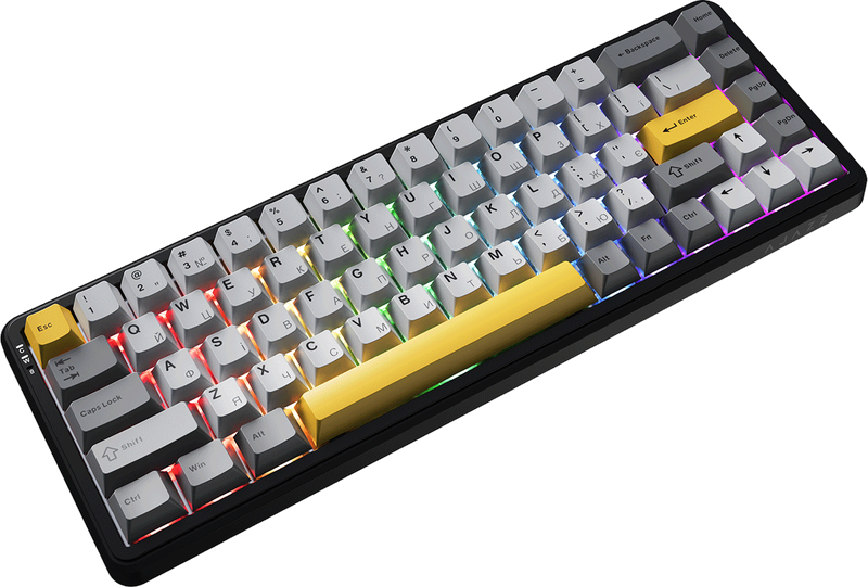 Дротова магнітна клавіатура Ajazz AK680 MAX Magnetic switches Black Gray Yellow (AK680-M-BGY-AW)