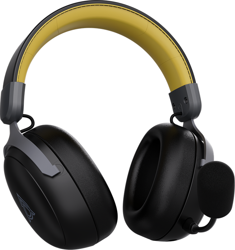 Бездротова ігрова гарнітура Ajazz AHM08 MAX Black Gray Yellow (AHM08-MAX-BGY)