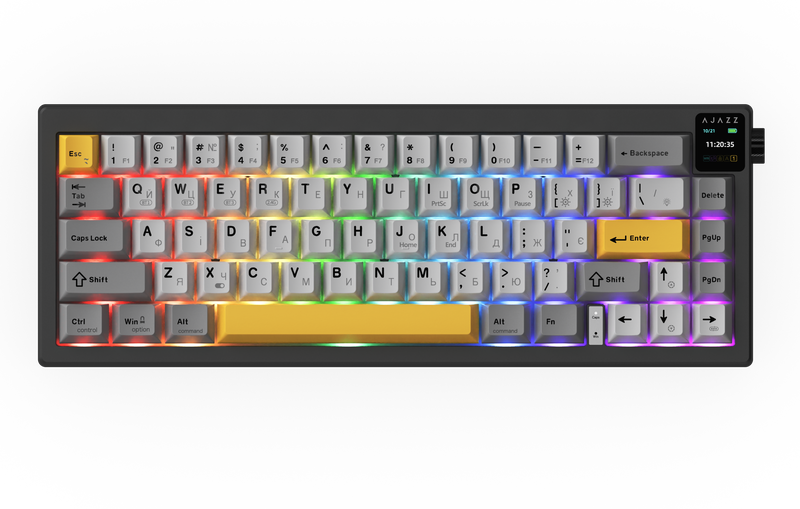 Бездротова механічна клавіатура Ajazz AK650 Flying Fish Switch Black RGB (AK650-FF-BGY)
