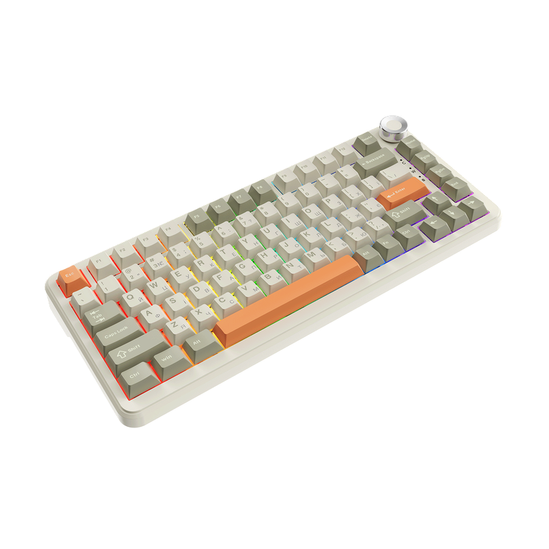 Бездротова механічна клавіатура Ajazz AK820 MAX Flying Fish Switch Retro Colour - 8000 mAh (AK820MAX