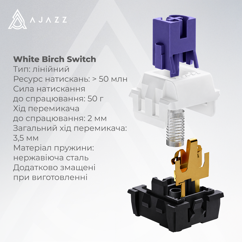 Бездротова механічна клавіатура Ajazz AK820 MAX PLUS White Birch Switch Black Gradient (AK820-MAX-WB — фото 12