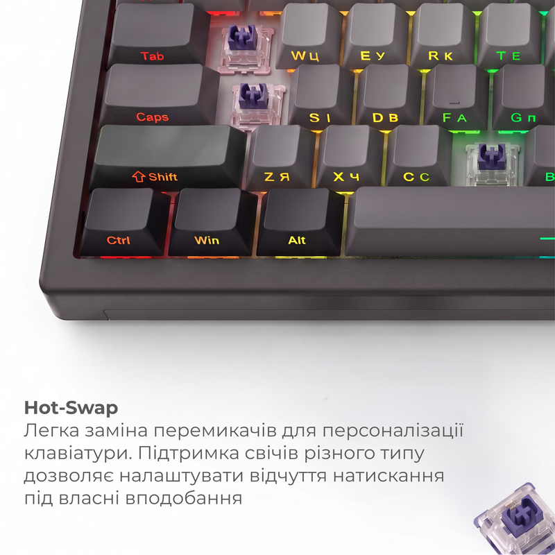 Бездротова механічна клавіатура Ajazz AK820 MAX PLUS White Birch Switch Black Gradient (AK820-MAX-WB — фото 13