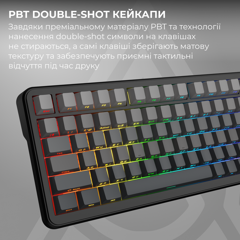 Бездротова механічна клавіатура Ajazz AK820 MAX PLUS White Birch Switch Black Gradient (AK820-MAX-WB — фото 14