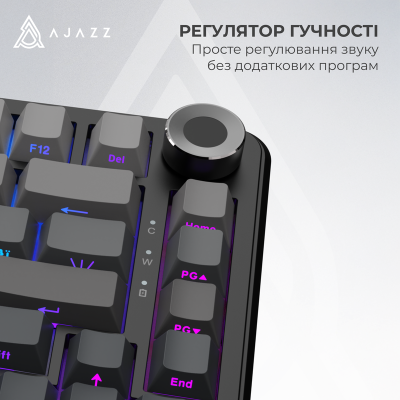Бездротова механічна клавіатура Ajazz AK820 MAX PLUS White Birch Switch Black Gradient (AK820-MAX-WB — фото 17