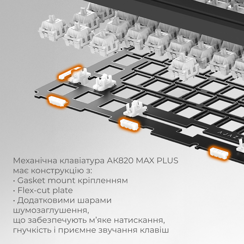 Бездротова механічна клавіатура Ajazz AK820 MAX PLUS White Birch Switch Black Gradient (AK820-MAX-WB — фото 9