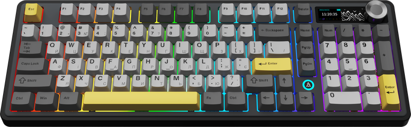 Бездротова механічна клавіатура Ajazz AK980 V2 Maillard Switch Black (AK980-V2-M-BGY)