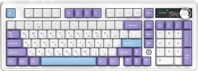 Бездротова механічна клавіатура Ajazz AK980 V2 Maillard Switch White (AK980-V2-M-PWB)