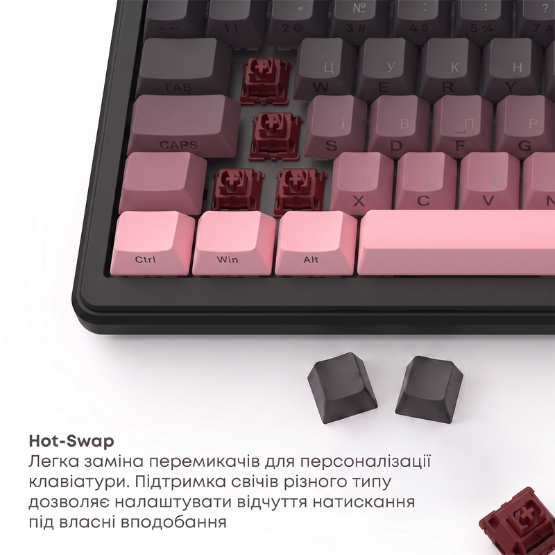 Бездротова механічна клавіатура Ajazz MK87 Pitaya Switch (MK87-P-S-P) — фото 14