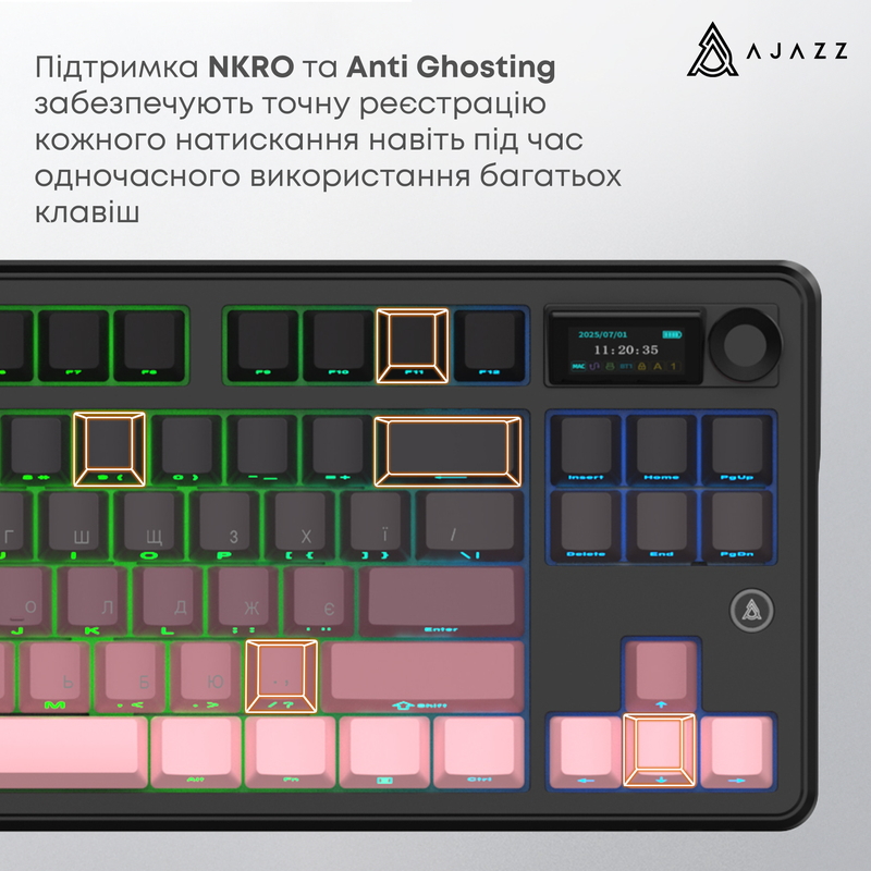Бездротова механічна клавіатура Ajazz MK87 Pitaya Switch (MK87-P-S-P) — фото 17