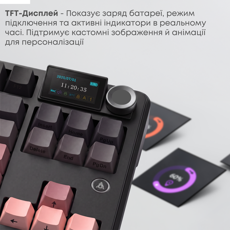 Бездротова механічна клавіатура Ajazz MK87 Pitaya Switch (MK87-P-S-P) — фото 9