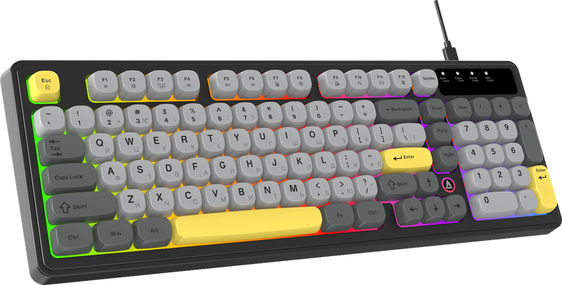 Дротова клавіатура Ajazz AF98 Black Gray Yellow (AF98-BGY)