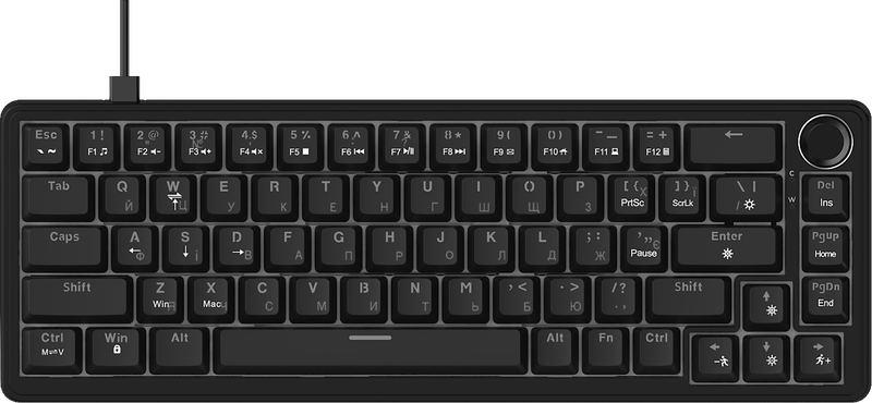Дротова механічна клавіатура Ajazz AK690 Peach Mist Switch (AK690-PM-B)