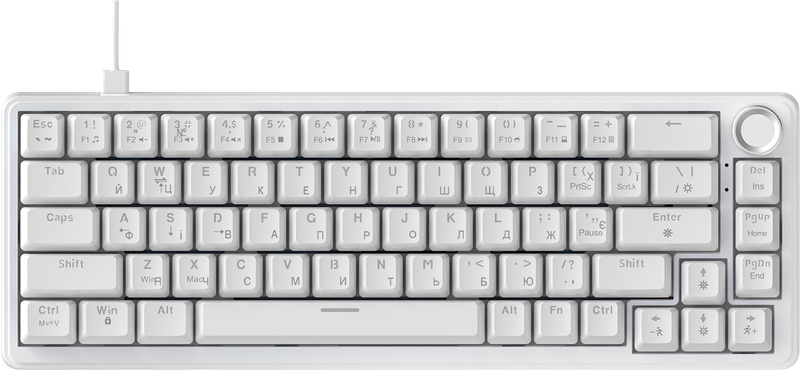Дротова механічна клавіатура Ajazz AK690 Peach Mist Switch (AK690-PM-W)