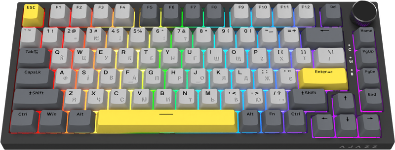 Дротова механічна клавіатура Ajazz AK820 Sea Salt Switch Black (AK820-SS-BGY)