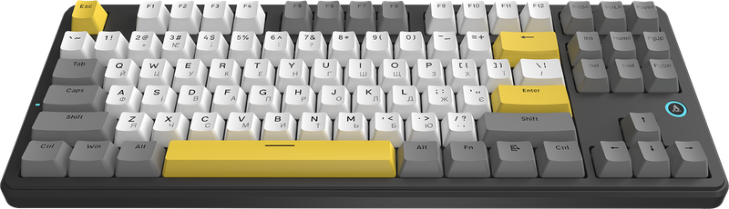 Дротова механічна клавіатура Ajazz AK870 V2 Flying Fish switches Black Grey Yellow (AK870-V2-FF-BGY)