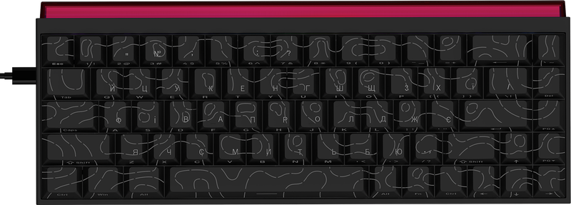 Дротова механічна клавіатура Ajazz NK68 Red switches Side Contour Black (NK68-R-S-B)