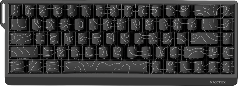 Дротова механічна клавіатура Ajazz NK68 V2 Red Switch (NK68-V2-R-S-B)