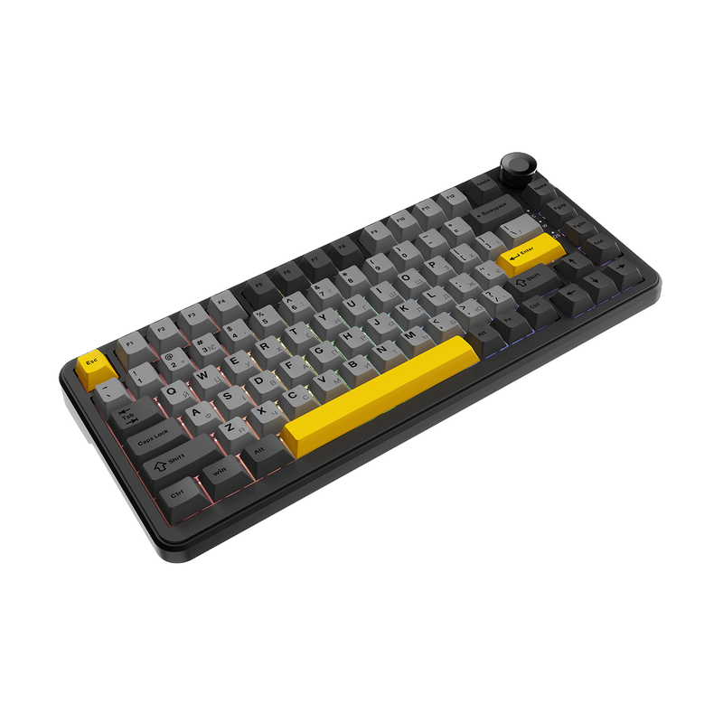 Ігрова дротова механічна клавіатура Ajazz AK820 MAX Magnetic switches-Black-Gray-Yellow-RGB