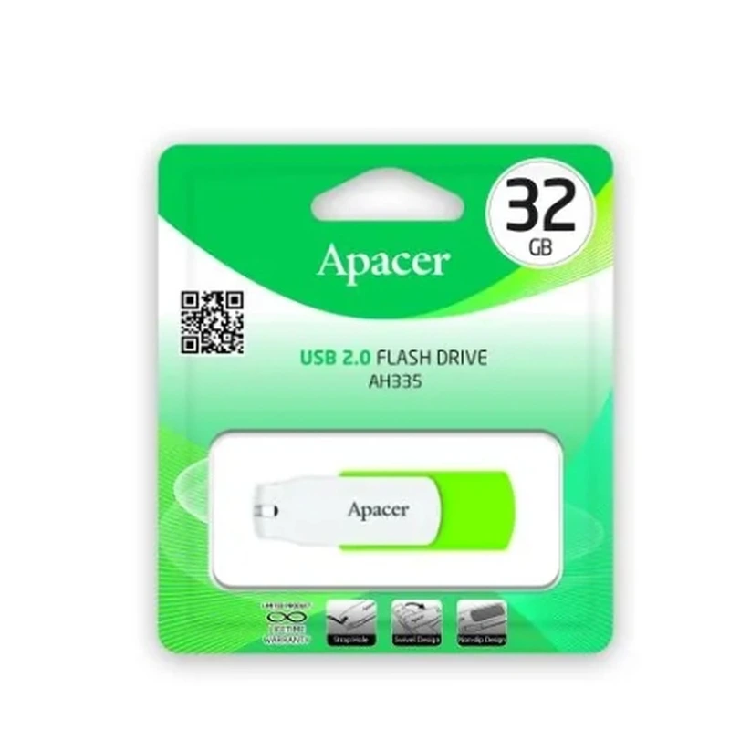 Флеш-накопичувач Apacer USB 2.0 AH335 32Gb Green — фото 2