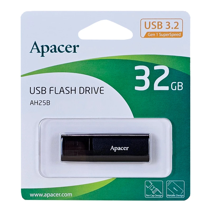 Флеш-накопичувач Apacer USB 3.2 Gen 1 AH25B 32Gb Black