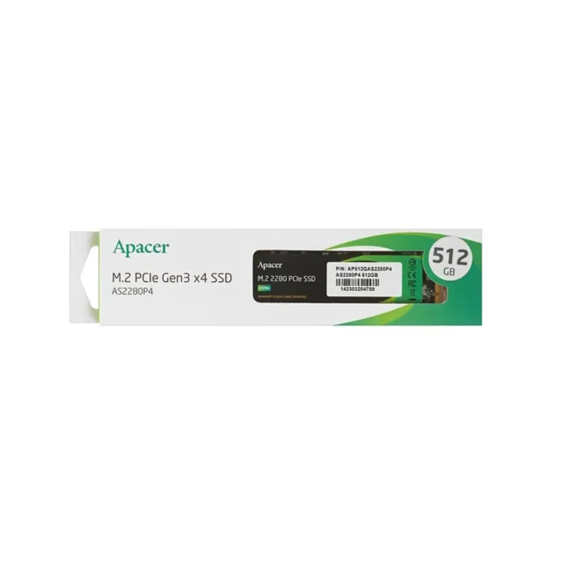 Накопичувач SSD M.2 Apacer AS2280P4 512GB 2280 PCIe 3.0x4 NVMe 3D TLC Read/Write: 2100/1500 MB/sec