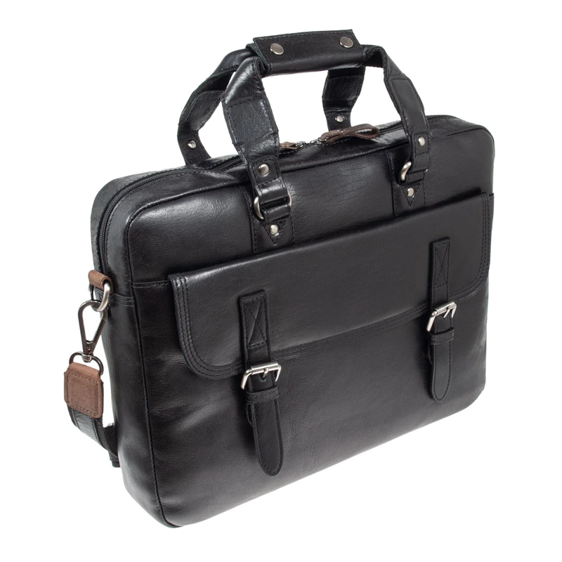 Сумка чоловіча для ноутбука 15,6 Ashwood F83 Black/Mud (Чорний)