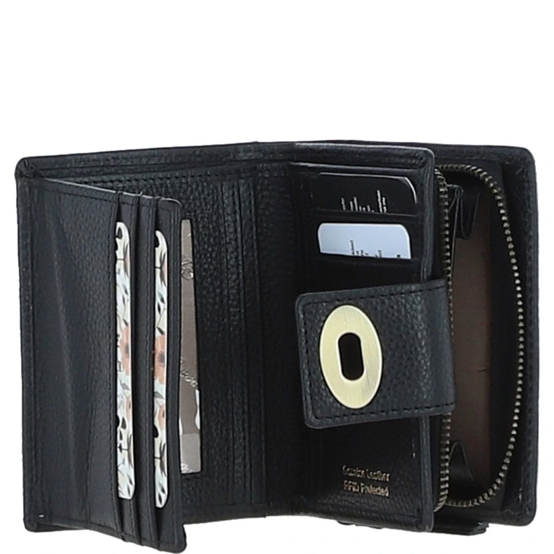 Жіночий шкіряний гаманець Ashwood Y60 Black (Чорний)