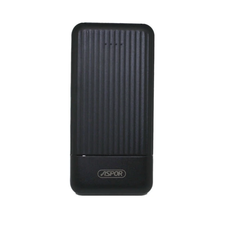 Портативний зарядний пристрій (Повербанк) Aspor A323 10000 mAh (Micro/Type-C/2USB/2.4A/2.4A)- чорний