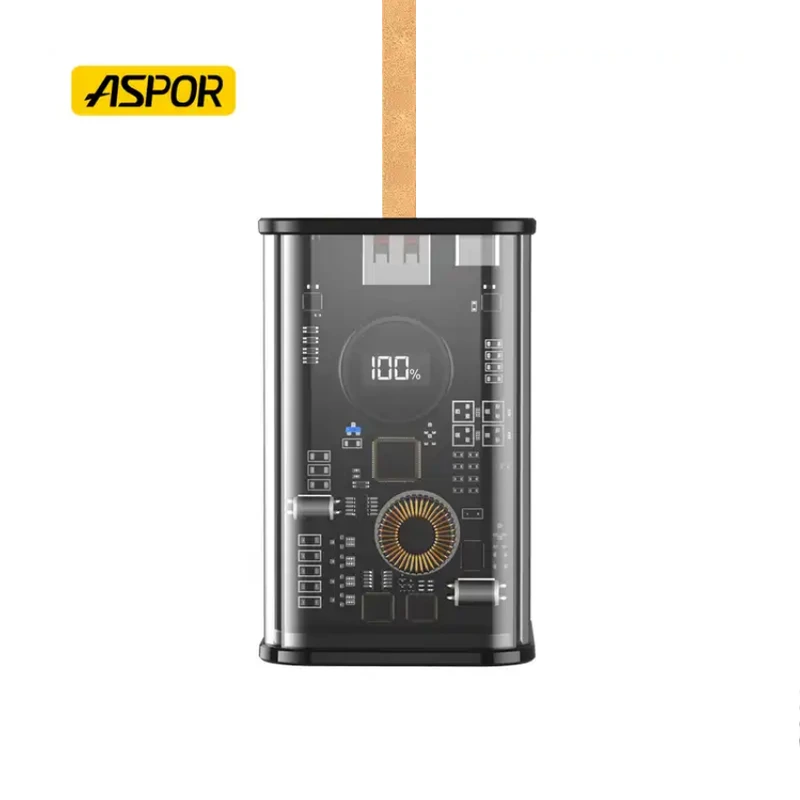 Портативний зарядний пристрій (Повербанк) Aspor A365 Notebook Series 20000 mAh 65W (USB/Type-C)- графітовий