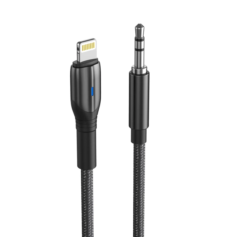 AUX кабель Aspor A232 (3.5мм to Lightning/1.2м)- чорний