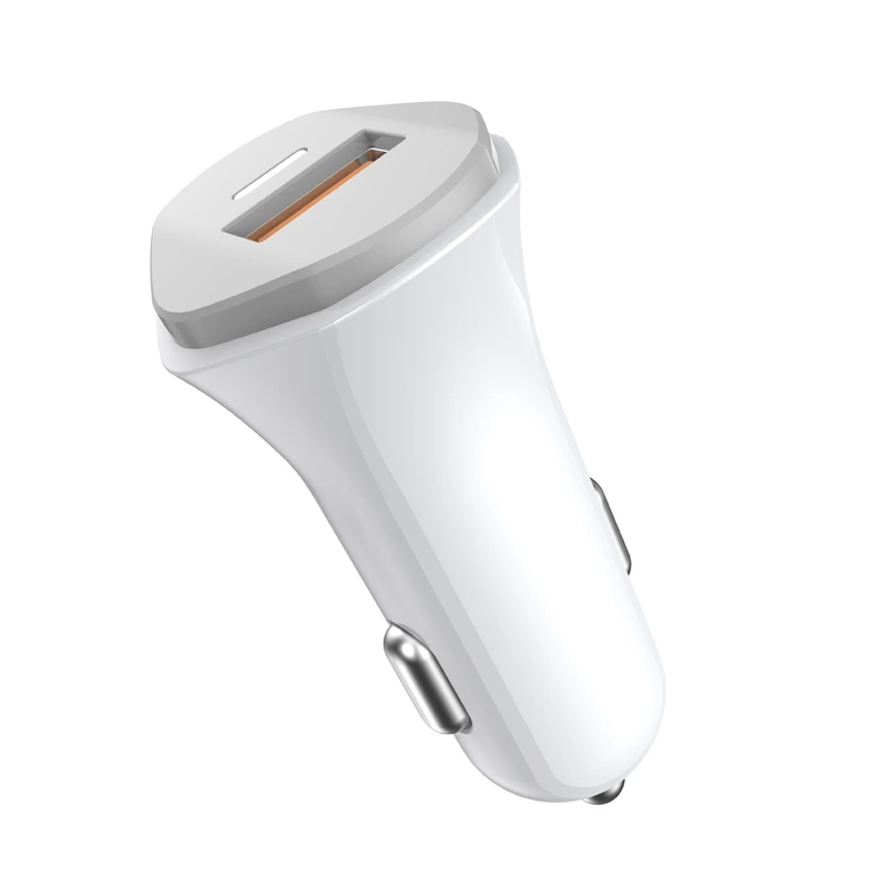 Автомобільний зарядний пристрій Aspor A901 (QC3.0/18W) LED + USB кабель Micro- білий