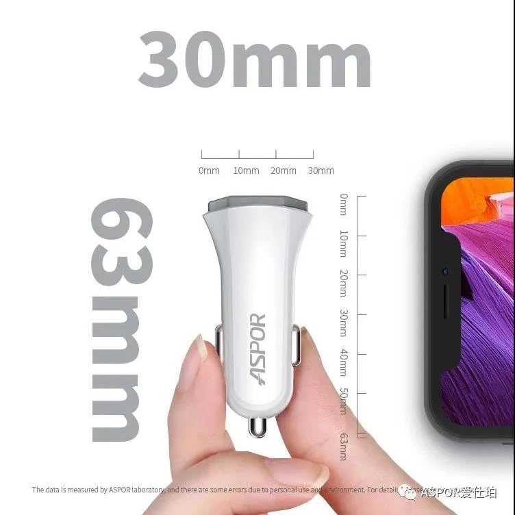 Автомобільний зарядний пристрій Aspor A906 PD (USB-C/3.0A)- білий