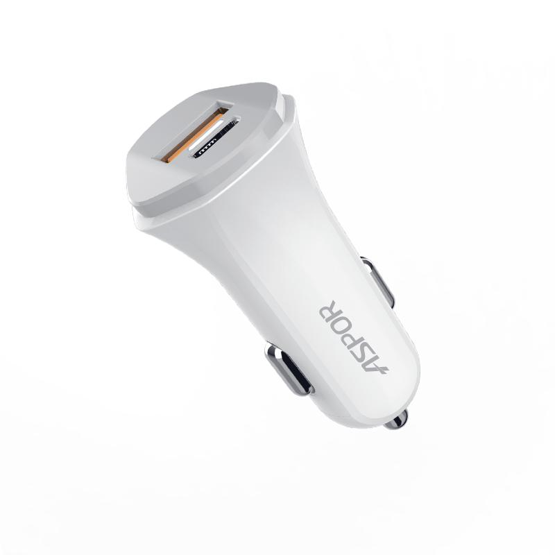 Автомобільний зарядний пристрій Aspor A907 PD блочок (UCB C+A / 3.0A) 2в1 Type-C + Type-C- білий