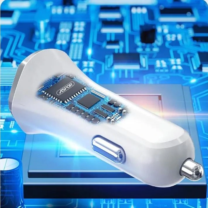 Автомобільний зарядний пристрій Aspor A907 (USB/USB-C/3A/20W)- білий