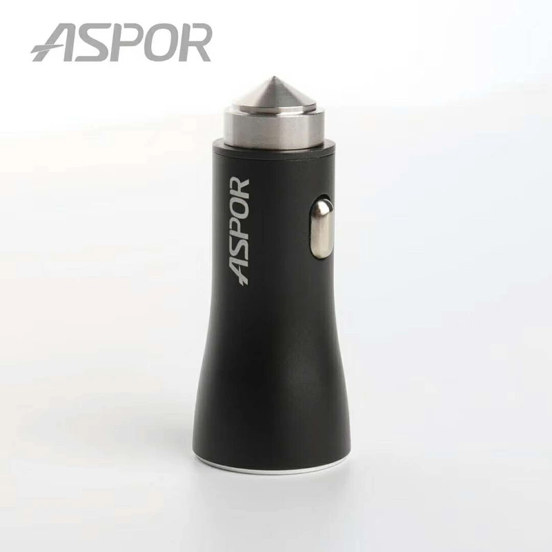 Автомобільний зарядний пристрій Aspor A918 metal (2USB/3.4A) LED- чорний