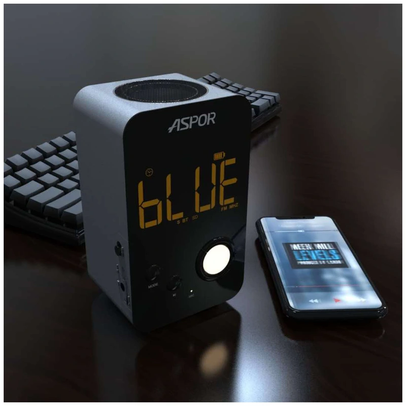 Bluetooth колонка Aspor A658 вертікальна- срібло