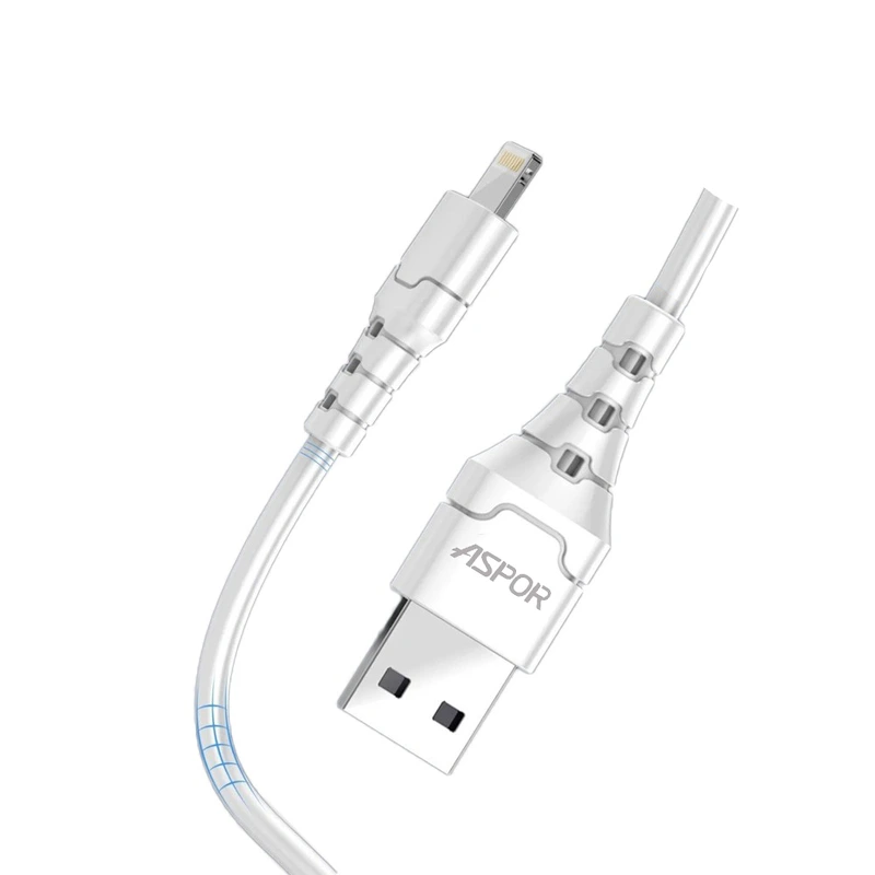 Кабель Aspor A101 USB – Lightning Fast Charge 3A/1м- білий