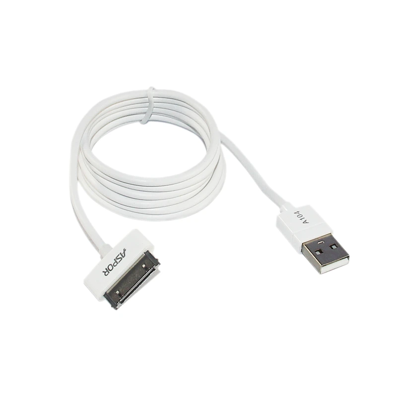 Кабель Aspor A104 USB – iPhone 4 2.1A/1.2м- білий