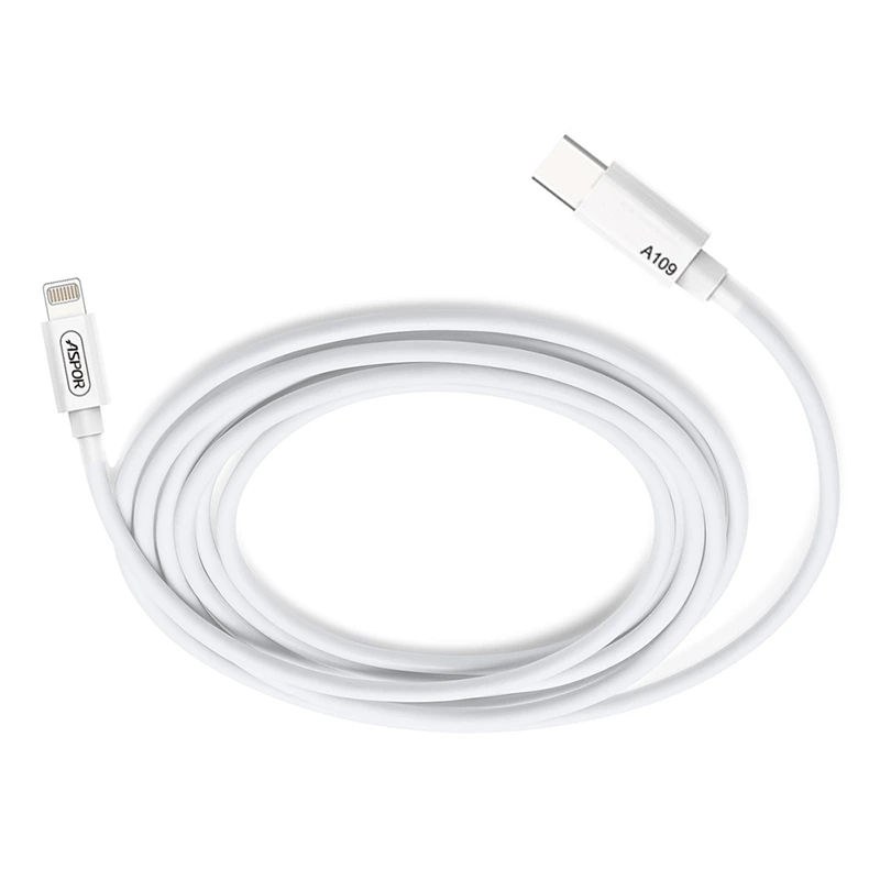 Кабель Aspor A109 Eco Type-C – Lightning 3.1A/1м- білий