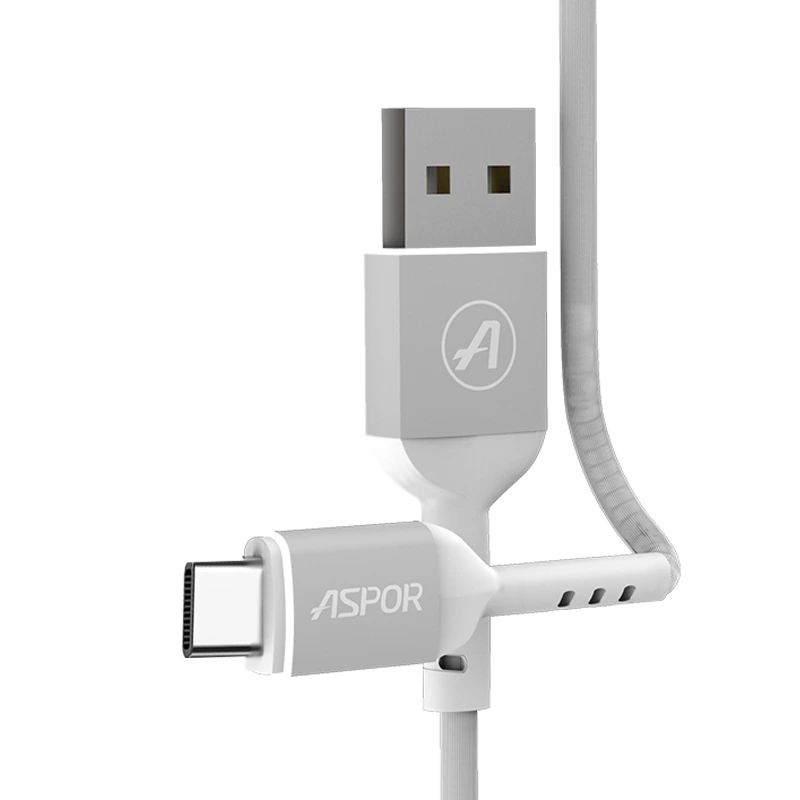 Кабель Aspor A123 USB – Type-C (2.1A/1.2м)- білий