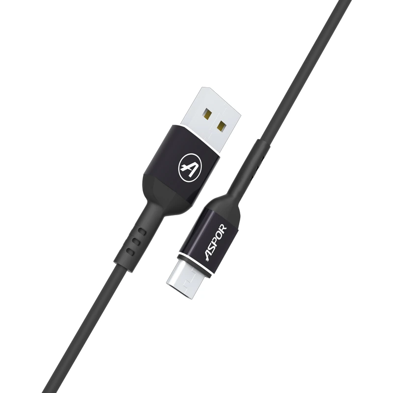 Кабель Aspor A123 USB – Type-C 2.1A/1.2м- чорний