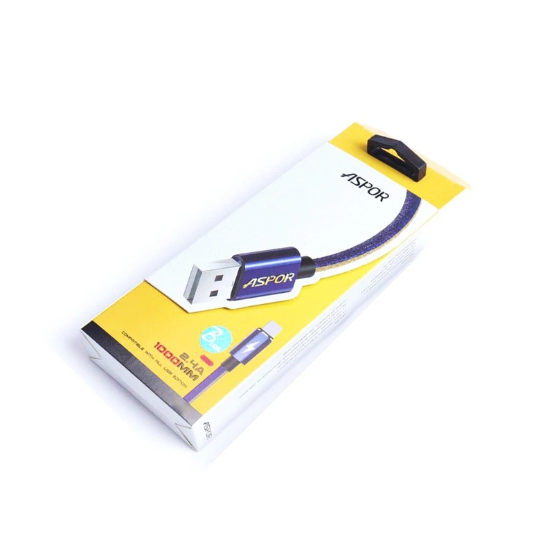 Кабель Aspor A127 GOLD Seriel USB – Type-C 2.4A/1м- синій