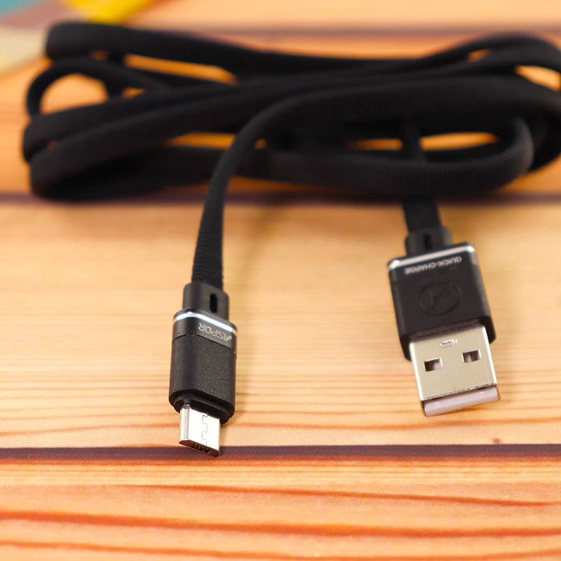 Кабель Aspor A135 Nylon USB – Micro 2.4A/1.2м- чорний