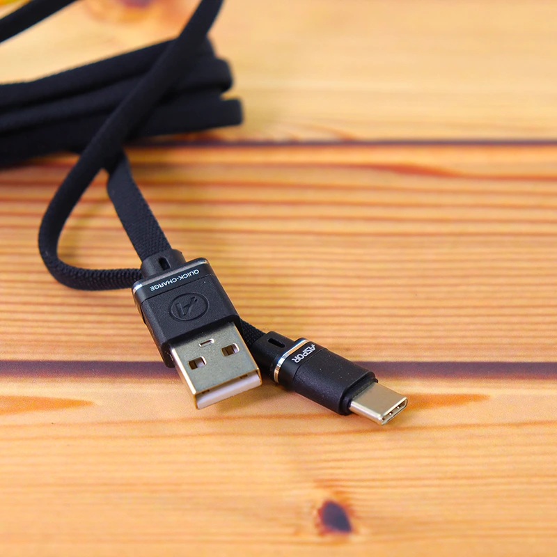 Кабель Aspor A137 Nylon USB – Type-C 2.4 A 1.2м- чорний