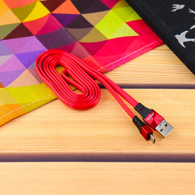 Кабель Aspor A158 Silicone USB – Micro 2.4A/1.2м- червоний