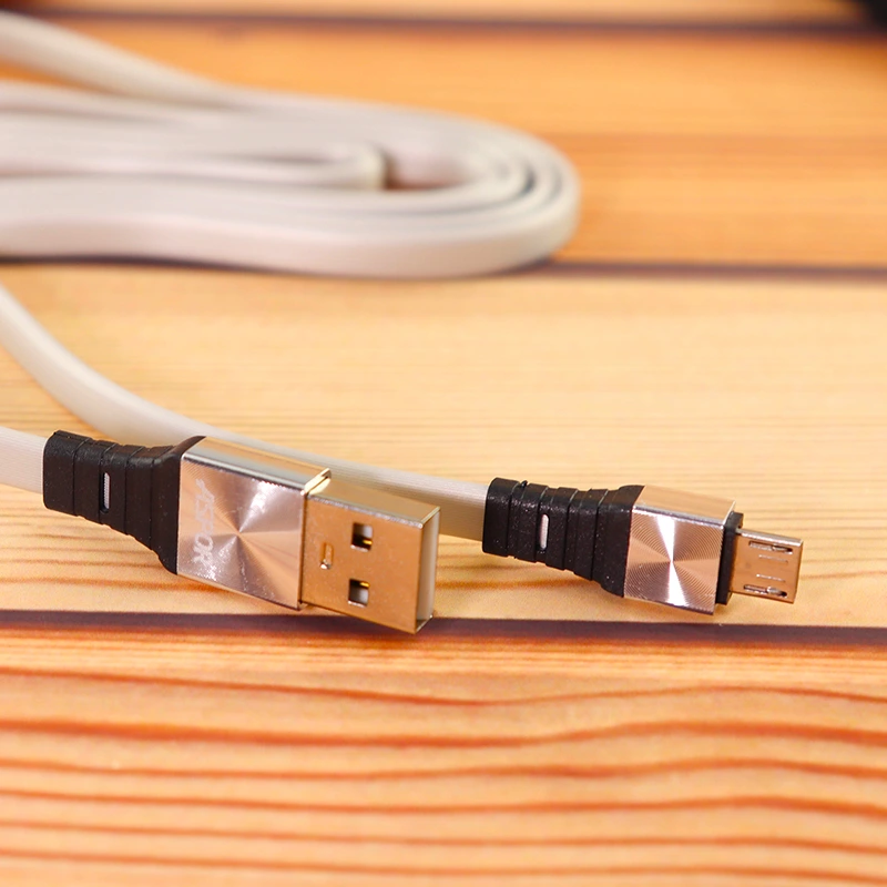 Кабель Aspor A158 Silicone USB – Micro 2.4A/1.2м- срібло