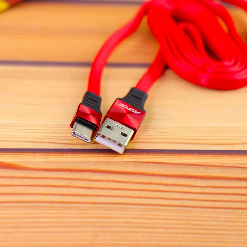 Кабель Aspor A160 Silicone USB – Type-C 2.4A/1.2м- червоний