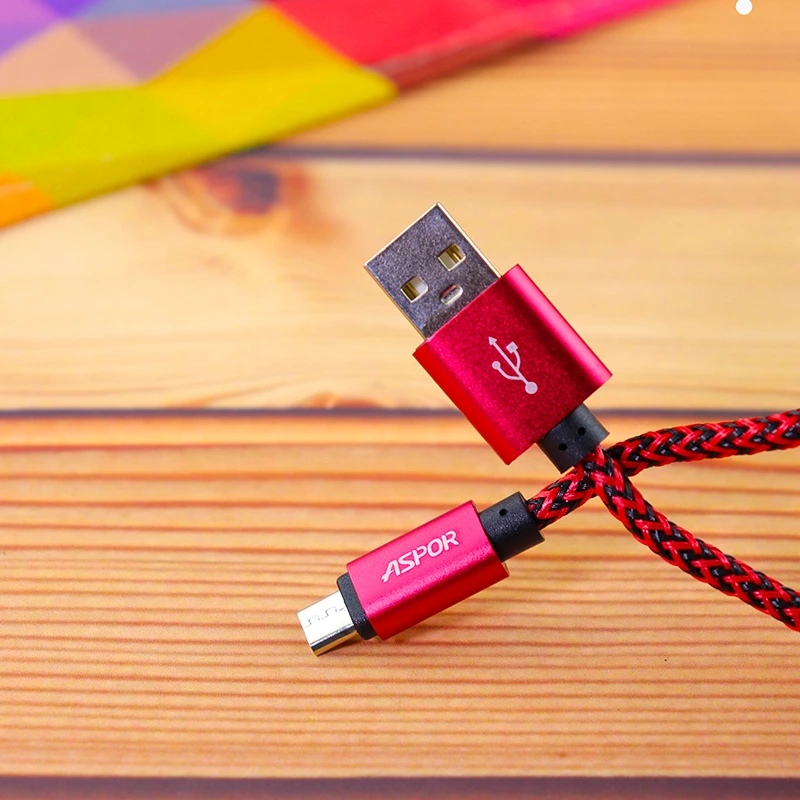 Кабель Aspor A173 USB – Micro 3A/0.3м- червоний