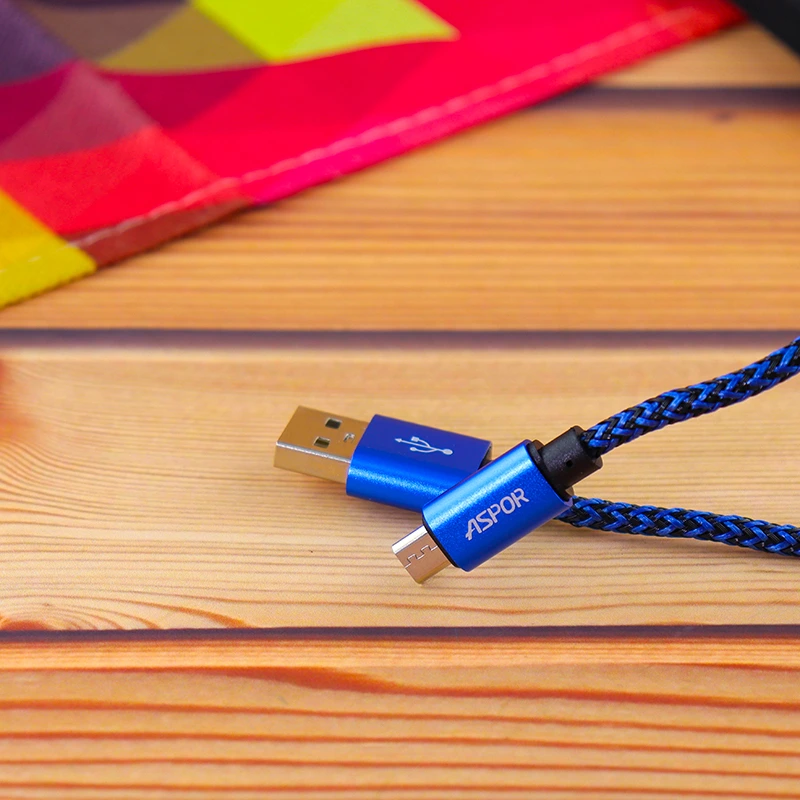 Кабель Aspor A173 USB – Micro 3A/0.3м- синій